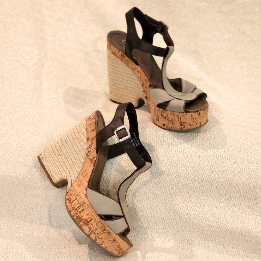 Aqua Platform High Heeled Sandals Made in Italy